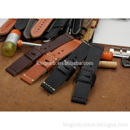 24mm calf watchband genuine leather watch band for panerai wristband watch strap wholesale